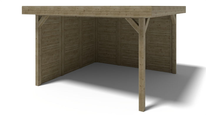 Gazebo da giardino in legno pergola 4.04x4.04 m con pannell - Impregnata - ALT132 - ALTANKA