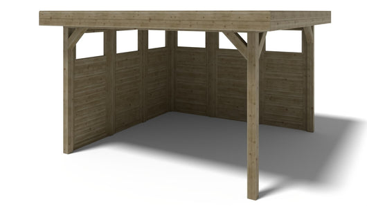 Gazebo da giardino in legno pergola 4.04x4.04 m con pannell - Impregnata - ALT135 - ALTANKA