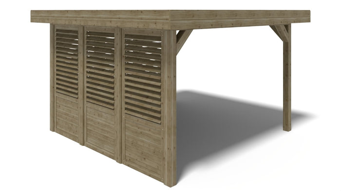 Gazebo da giardino in legno pergola 4.04x4.04 m con pannell - Impregnata - ALT136 - ALTANKA