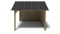Gazebo da giardino in legno pergola 4.04x4.04 m con pannelli - Impregnata - ALT125 - ALTANKA