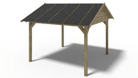 Gazebo da giardino in legno pergola 4.04x4.17 m - Impregnata - ALT36 - ALTANKA