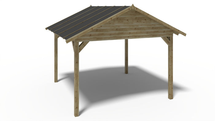 Gazebo da giardino in legno pergola 4.04x4.17 m - Impregnata - ALT36 - ALTANKA