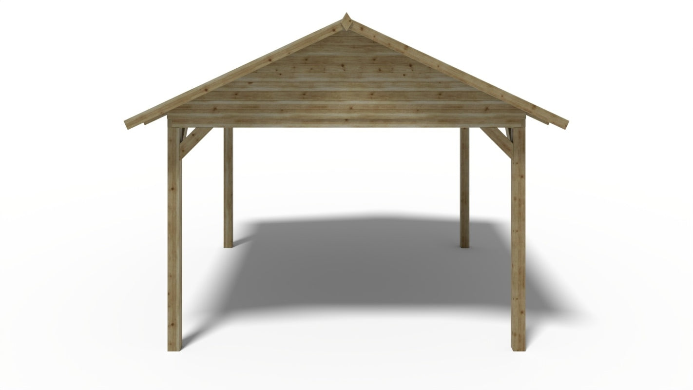Gazebo da giardino in legno pergola 4.04x4.17 m - Impregnata - ALT36 - ALTANKA
