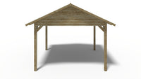 Gazebo da giardino in legno pergola 4.04x4.17 m - Impregnata - ALT36 - ALTANKA