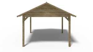 Gazebo da giardino in legno pergola 4.04x4.17 m - Impregnata - ALT36 - ALTANKA