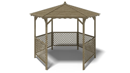 Gazebo da giardino tettoia parasole 3.38x2.79 m – Impregnato - ALT140 - ALTANKA