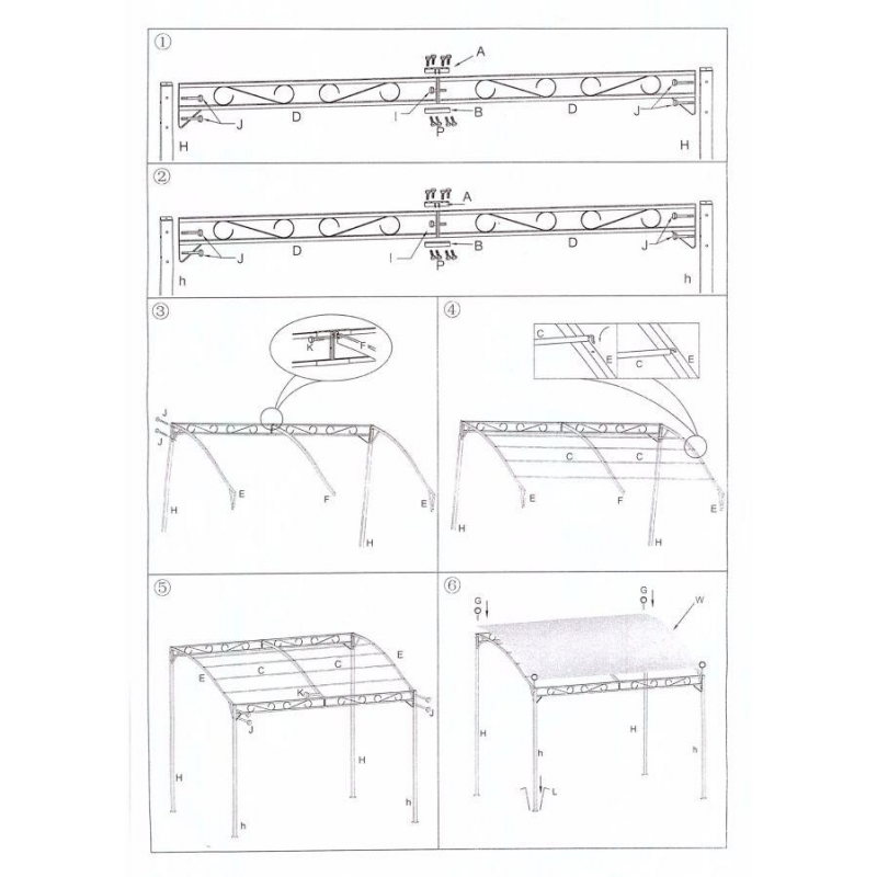 Gazebo georgia 2,5x3mt h2,5/2 acciaio