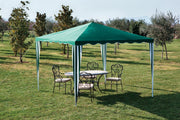 Gazebo in ferro con top in poliestere cm 300x300x250h colore verde - Arredo Giardino