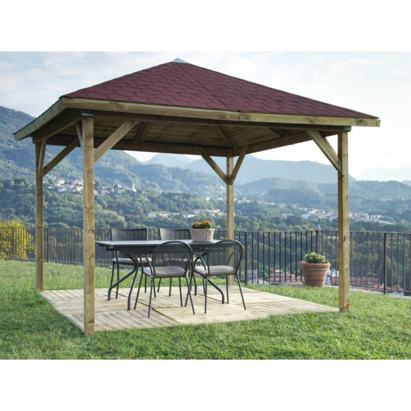 Gazebo in legno di pino massello impregnato - Gazebo Etna