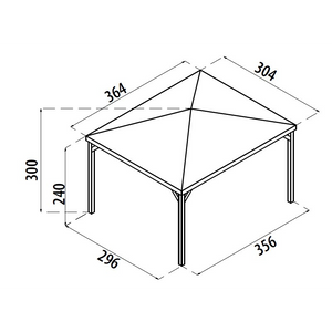 Gazebo Ischia 360X300 Senza Grigliati Losa
