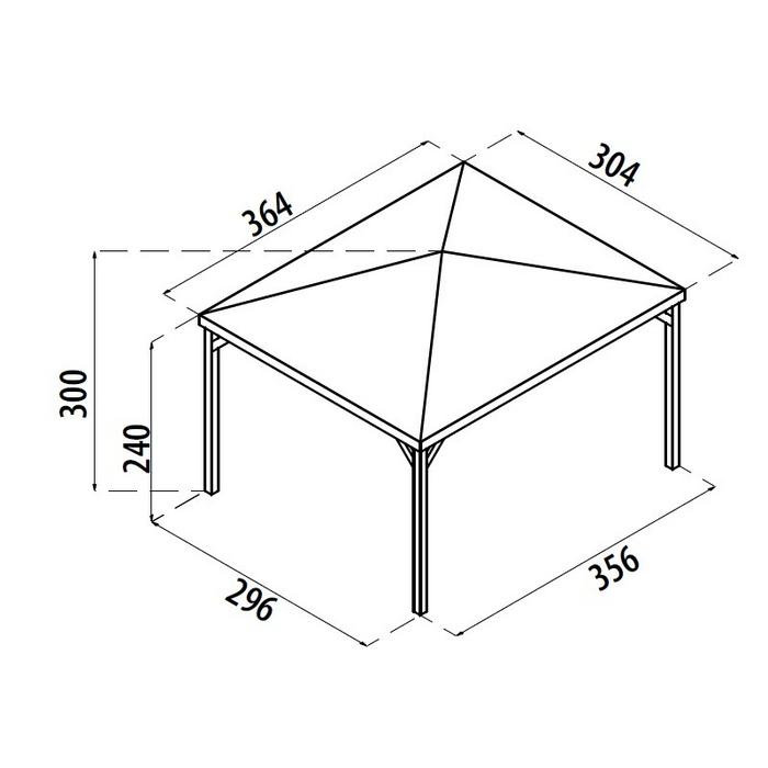 Gazebo Ischia 360X300 Senza Grigliati Losa