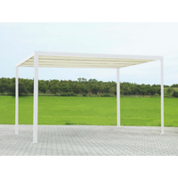 Gazebo pergola alluminio milwaukee bianco con telo elettrico m3x3h2,3