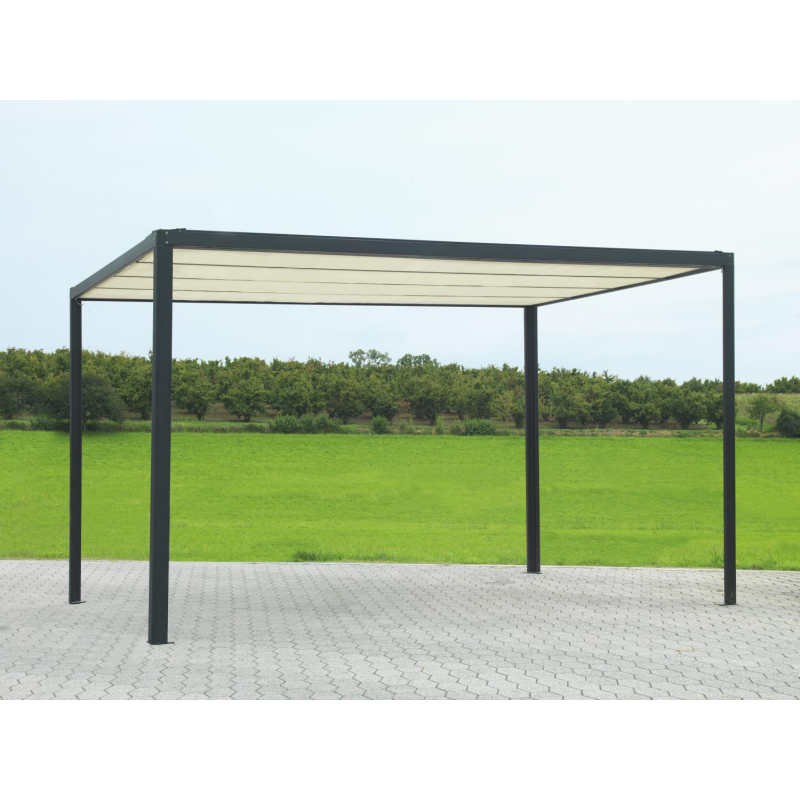 Gazebo pergola alluminio Milwaukee nerocon telo elettrico m3x3h2,3