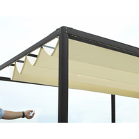 Gazebo pergola alluminio Milwaukee nerocon telo elettrico m3x3h2,3