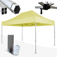 Gazebo 3x4,5 m giallo SENZA laterali pieghevole alluminio piantone esagonale 45mm portatile estendibile richiudibile estensibile acciaio per fiere eventi stand chiosco tenda tendone mercato mercatino    
