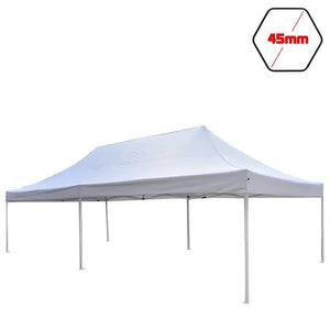 Gazebo 3x6 m bianco SENZA laterali pieghevole alluminio piantone esagonale 45mm portatile estendibile richiudibile estensibile acciaio per fiere eventi stand chiosco tenda tendone mercato mercatino    