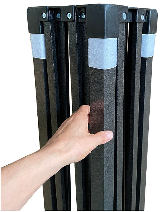 Gazebo 3x4,5m nero certificato IGNIFUGO pieghevole portatile estendibile richiudibile estensibile acciaio con laterali per fiere eventi stand chiosco tenda tendone mercato mercatino  