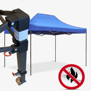Gazebo 3x4,5m blu certificato IGNIFUGO SENZA laterali pieghevole portatile estendibile richiudibile estensibile acciaio per fiere eventi stand chiosco tenda tendone mercato mercatino  