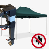 Gazebo 3x4,5m nero certificato IGNIFUGO SENZA laterali pieghevole portatile estendibile richiudibile estensibile acciaio per fiere eventi stand chiosco tenda tendone mercato mercatino