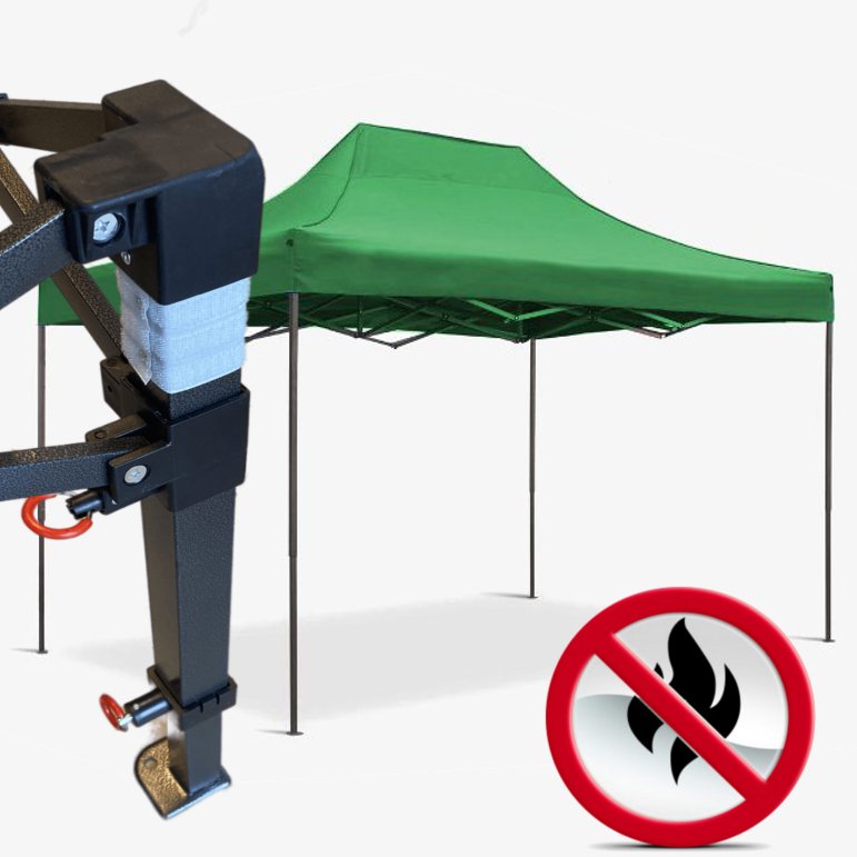 Gazebo 3x4,5m verde certificato IGNIFUGO SENZA laterali pieghevole portatile estendibile richiudibile estensibile acciaio per fiere eventi stand chiosco tenda tendone mercato mercatino