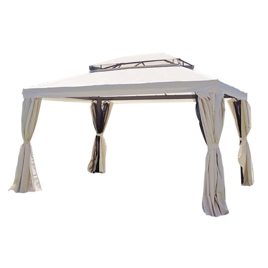 Gazebo rettangolare MOIA 3x4 in alluminio con tende laterali