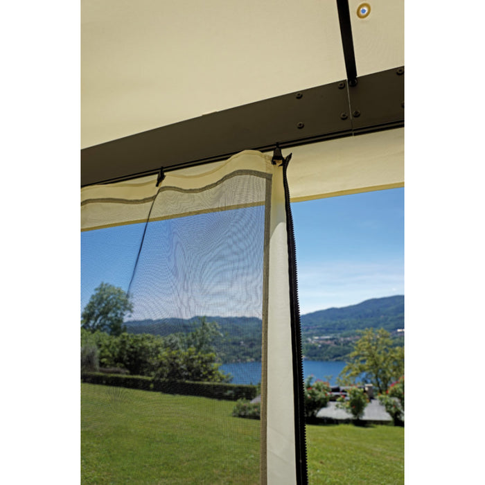 Gazebo rettangolare MOIA 3x4 in alluminio con tende laterali