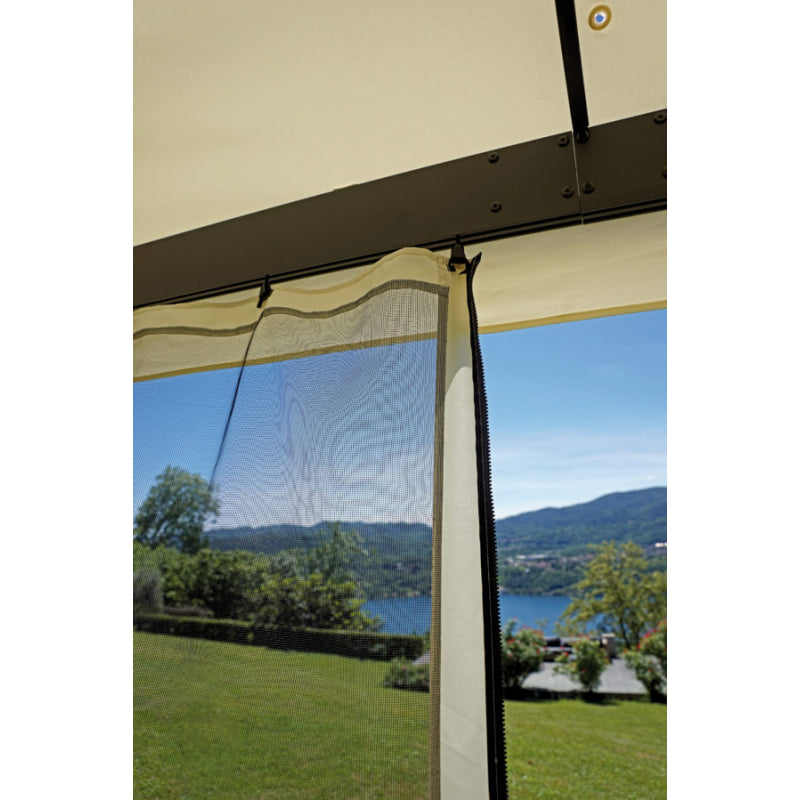 Gazebo rettangolare MOIA 3x4 in alluminio con tende laterali