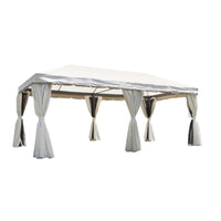 Gazebo rettangolare MOIA in alluminio da 6x3m con tende laterali