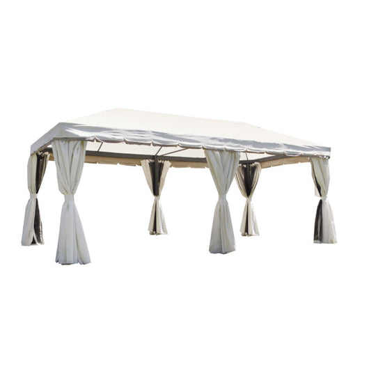 Gazebo rettangolare MOIA in alluminio da 6x3m con tende laterali