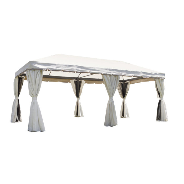 Gazebo rettangolare MOIA in alluminio da 6x3m con tende laterali