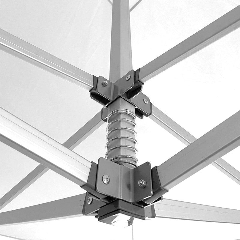 Gazebo richiudibile in alluminio professionale struttura esagonale MARKET-PRO 3X3 Bianco impermeabile