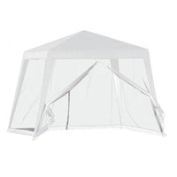 Trade Shop - Gazebo Tenda Da Giardino Resistente Removibile 2.5x2.4x3mt Bianco Con Zanzariera 222708 -        