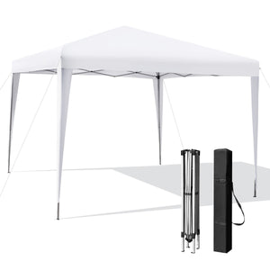 Gazebo da giardino pieghevole 3x3m con borsa da trasporto, Tendone da esterno regolabile in altezza Bianco-Gazebo