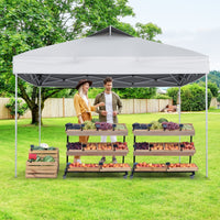 Gazebo pieghevole per patio all'aperto con blocco centrale, Gazebo pop-up da 295 x 295 cm Bianco-Gazebo