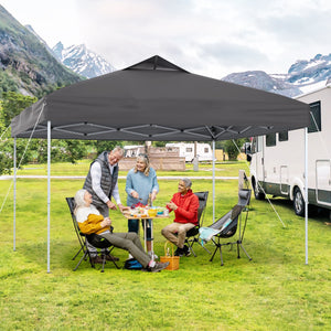 Gazebo pieghevole per patio all'aperto con blocco centrale, Gazebo pop-up da 295 x 295 cm Grigio-Gazebo