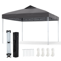 Gazebo pieghevole per patio all'aperto con blocco centrale, Gazebo pop-up da 295 x 295 cm Grigio-Gazebo