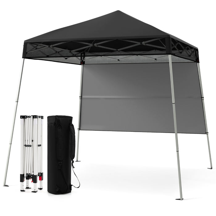 Gazebo pieghevole per esterni con gambe inclinabili regolabili per feste, Tenda a baldacchino pop-up 180 x 180 cm Nero-Tende parasole