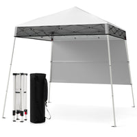 Gazebo pieghevole per esterni con gambe inclinabili regolabili per feste, Tenda a baldacchino pop-up 180 x 180 cm Bianco-Tende parasole