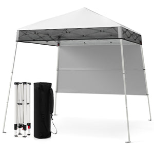 Gazebo pieghevole per esterni con gambe inclinabili regolabili per feste, Tenda a baldacchino pop-up 180 x 180 cm Bianco-Tende parasole