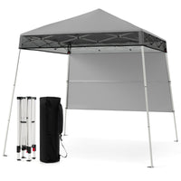 Gazebo pieghevole per esterni con gambe inclinabili regolabili per feste, Tenda a baldacchino pop-up 180 x 180 cm Grigio-Tende parasole