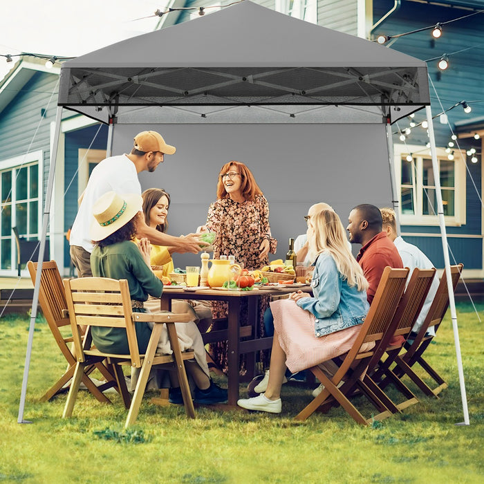 Gazebo pieghevole per esterni con gambe inclinabili regolabili per feste, Tenda a baldacchino pop-up 180 x 180 cm Grigio-Tende parasole