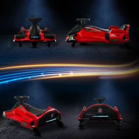 Go Kart Elettrico per Bambini 8-12 Anni Velocità 3-8 km/h per Drifting con Luci e Musica, Rosso