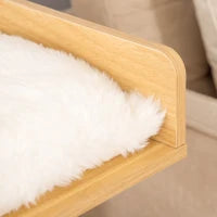 Casetta per Gatti con Pali Tiragraffi in Sisal, Cuscini Lavabili e Pallina, 35x35x81cm, Quercia