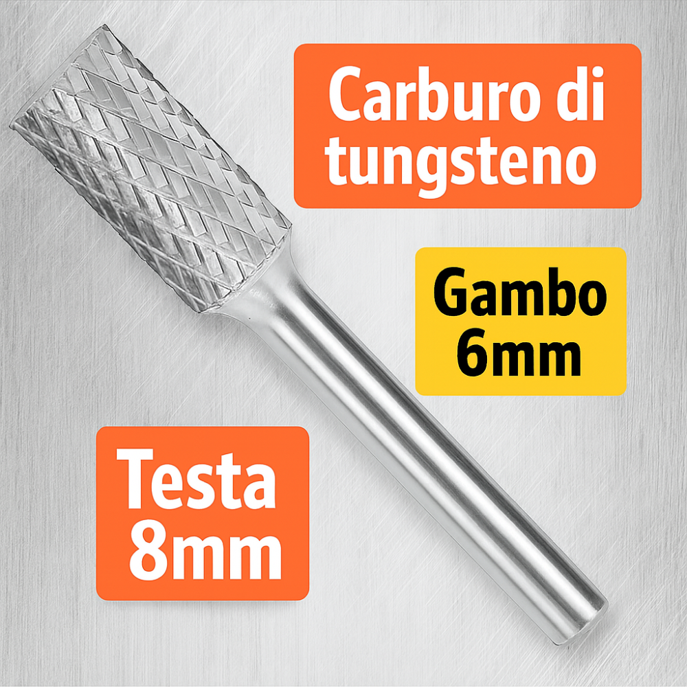 Fresa rotativa cilindrica carburo tungsteno sagomatura ingco