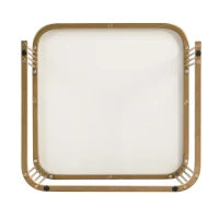 Set di Tavolini da Salotto Impilabili in Marmo Lucido con Dettagli Dorati e Cassetti, 60x60x45 cm + 50x50x34 cm, Bianco