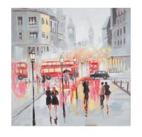 Dipinto Su Tela Rain London -A- Cm 100X3X100
