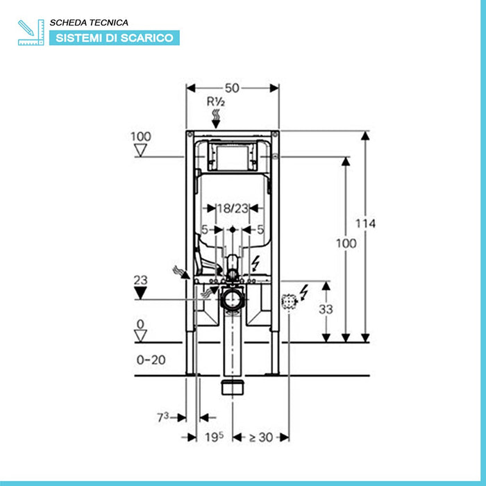 Geberit Duofix modulo con cassetta di scarico Sigma8 per WC sospesi su cartongesso