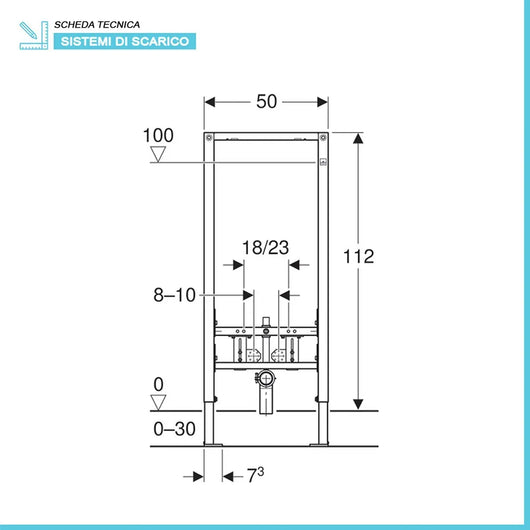 Geberit Duofix modulo per bidet sospeso su cartongesso H 112 cm