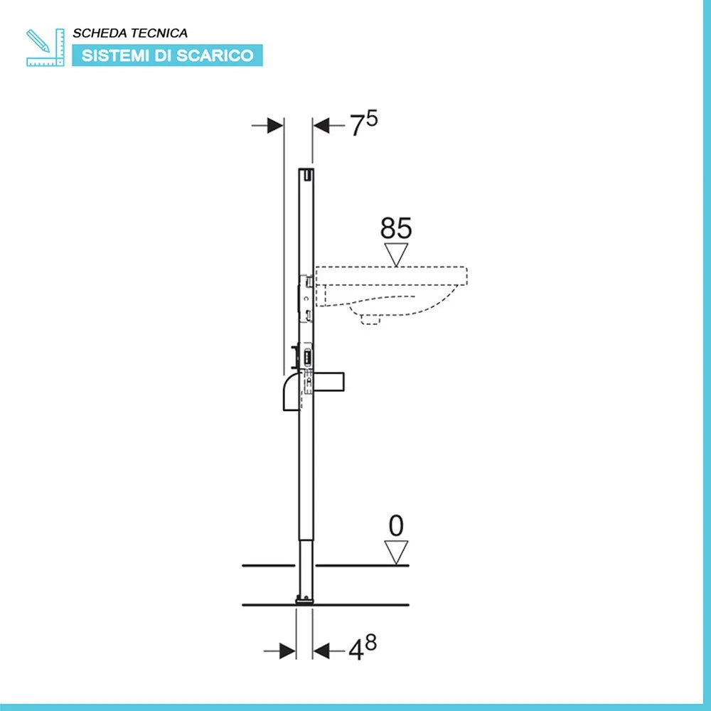 Geberit Duofix modulo per lavabo sospeso su cartongesso H 112 cm