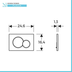 Geberit placca di comando Sigma 01 doppio tasto bianco